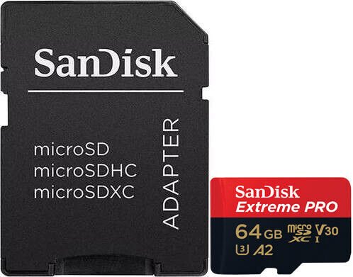 SanDisk 64GB V30  MicroSDXC Extreme Pro UHS-I A2  Adaptörlü Hafıza Kartı 200/140MB/s