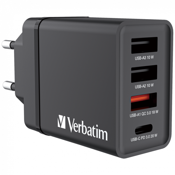 VERBATIM 49700 CHR-30EU1 USB-CHARGER 30W BLACK