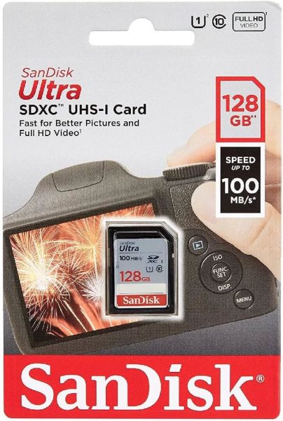 SanDisk Ultra 128GB V10 SDHC Hafıza Kartı 100MB/sn