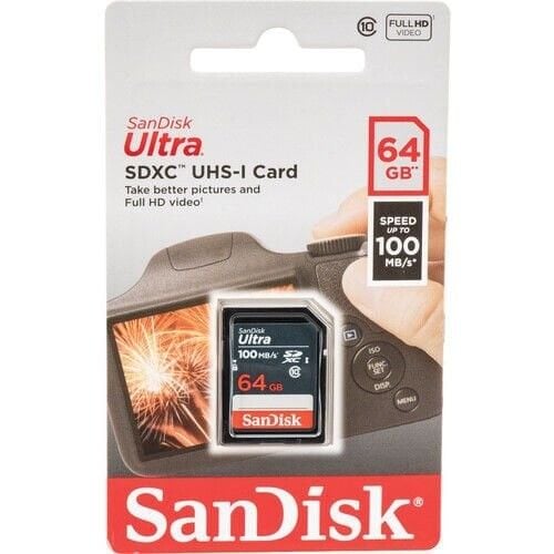SanDisk Ultra 64GB V10 SDHC Hafıza Kartı 100MB/sn