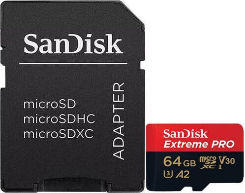 SanDisk 64GB V30  MicroSDXC Extreme Pro UHS-I A2  Adaptörlü Hafıza Kartı 200/140MB/s