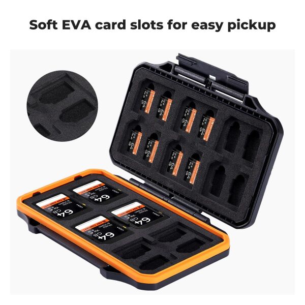 K&F Concept KF31.106 36 Yuvalı SD ve  Micro SD Hafıza Kartı Kılıfı Suya ve Darbeye Dayanıklı  24 Micro SD ve 12 SD Kart için