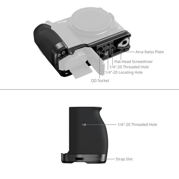 SmallRig 5466 Nikon ZR  için Silikon Saplı  L Şekilli Montaj Plakası