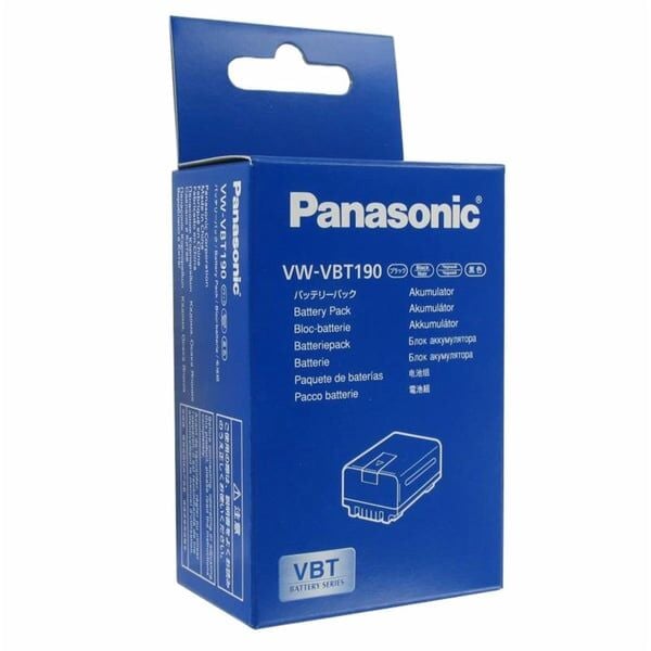 Panasonic VW-VBT190E-K Li-ion 3.6 Volt  1940mAh, 7.0 Wh Kamera Pili