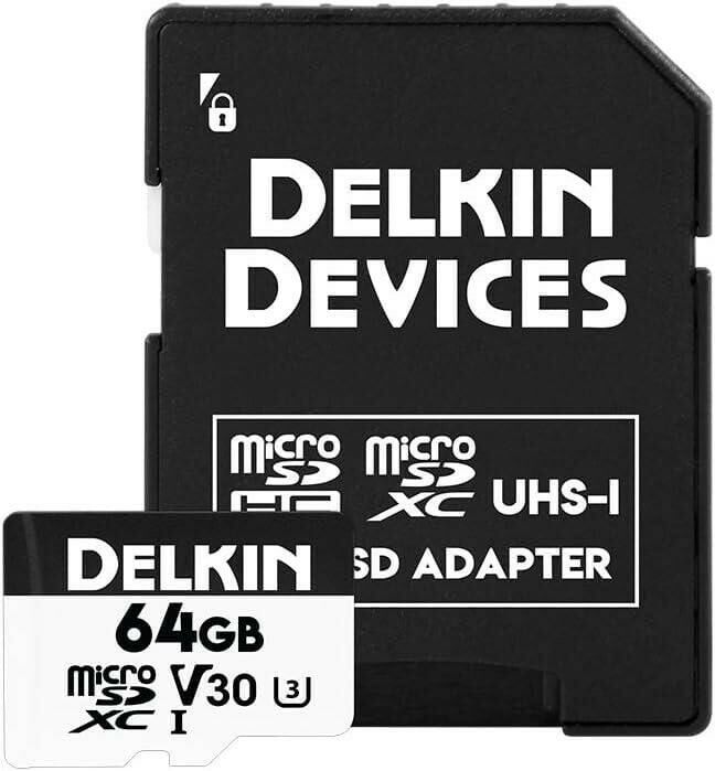 Delkin Devices 64GB V30 microSD READ 100mb/S Hafıza Kartı