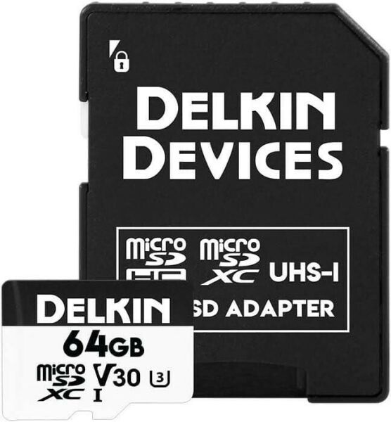 Delkin Devices 64GB V30 microSD READ 100mb/S Hafıza Kartı