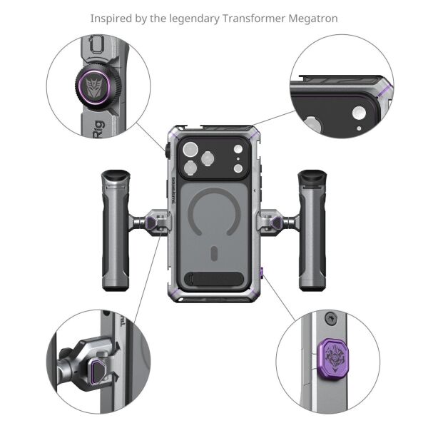 SmallRig 5585 Megatron Edition iPhone 17 Pro  için Çift El Tipi Mobil Cihaz Kiti