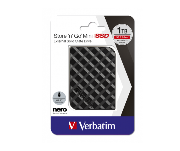 VERBATIM 53237 - 1TB STORE 'N' GO MINI EXTERNAL SSD USB 3.2 GEN 1