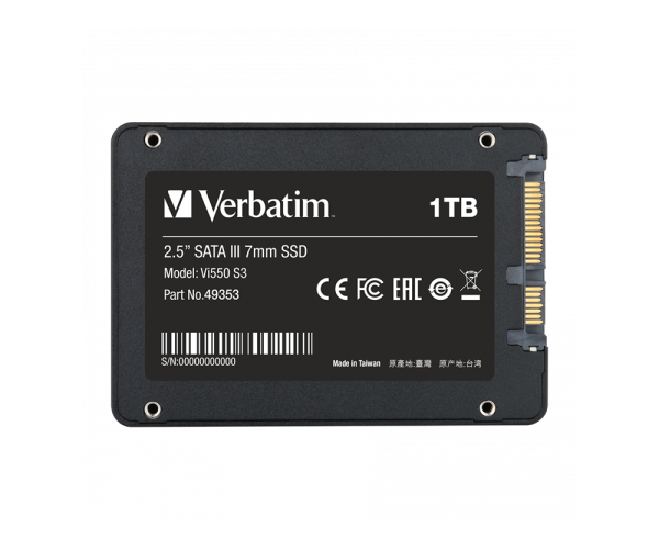 VERBATIM 49353 - 1TB VI550 S3 2.5'' SATA SSD (Okuma 520MB/sn. - Yazma 500MB/sn.)