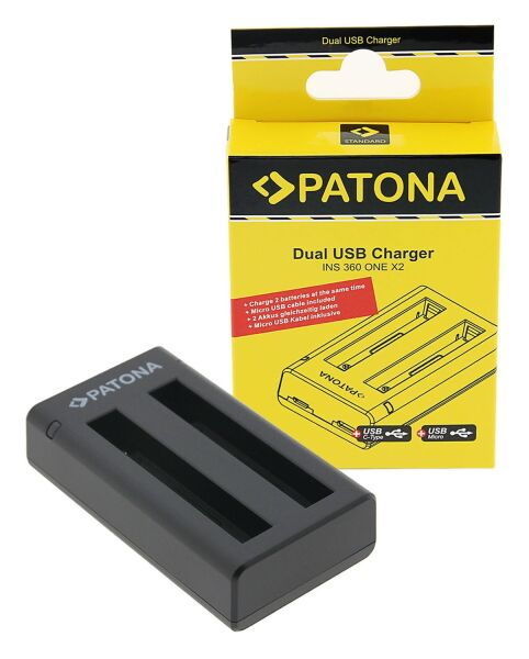PATONA 1457 Dual Charger f. Insta360 One X2 Camera