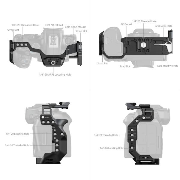 SmallRig 5954 ''HawkLock'' Hızlı Çıkarma  Canon EOS R6 Mark III / R6 Mark II için Kafes