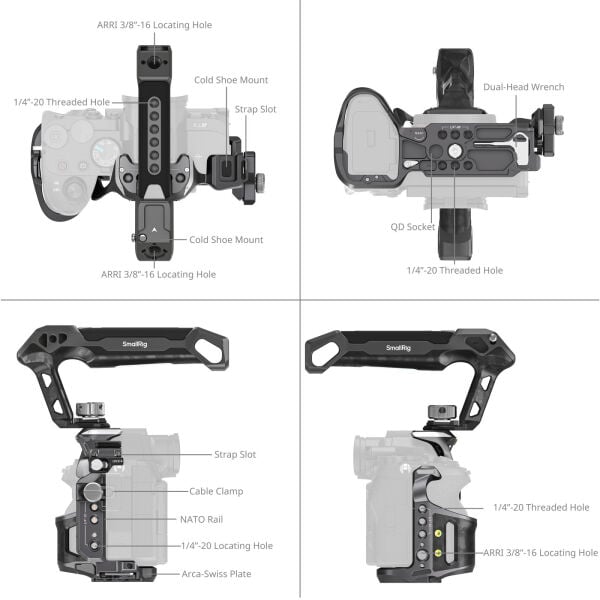 SmallRig 6030 Rhinoceros Kafes Kiti Sony Alpha 7 V / 7R V / 7 IV  için