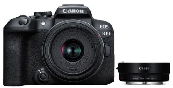 Canon EOS R10 18-45mm Lens + Canon EF-EOS R Mount Adaptör Kit
