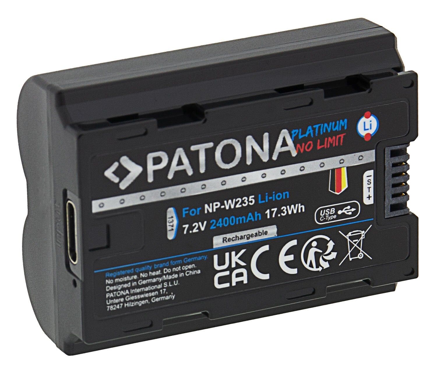 Patona 1371 Platinyum USB-C  Girişli Batarya Fuji Finepix NP-W235 X-T4
