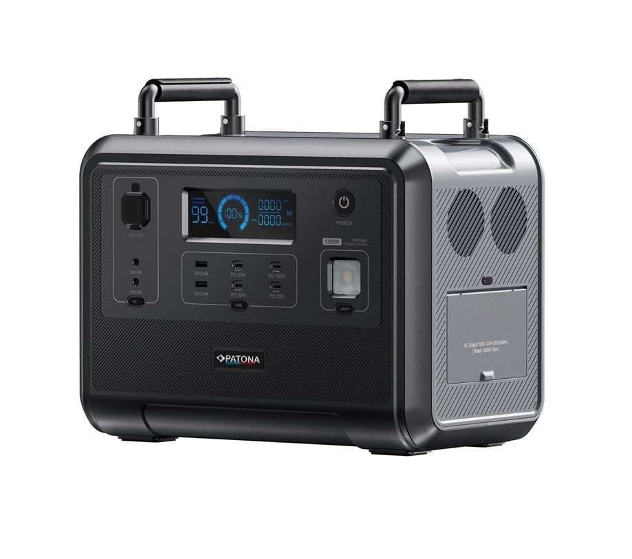 PATONA 9969 Platinum Taşınabilir Güç İstasyonu 1200 960Wh PD100W USB-C USB-A AC LED Işık LiFePO4