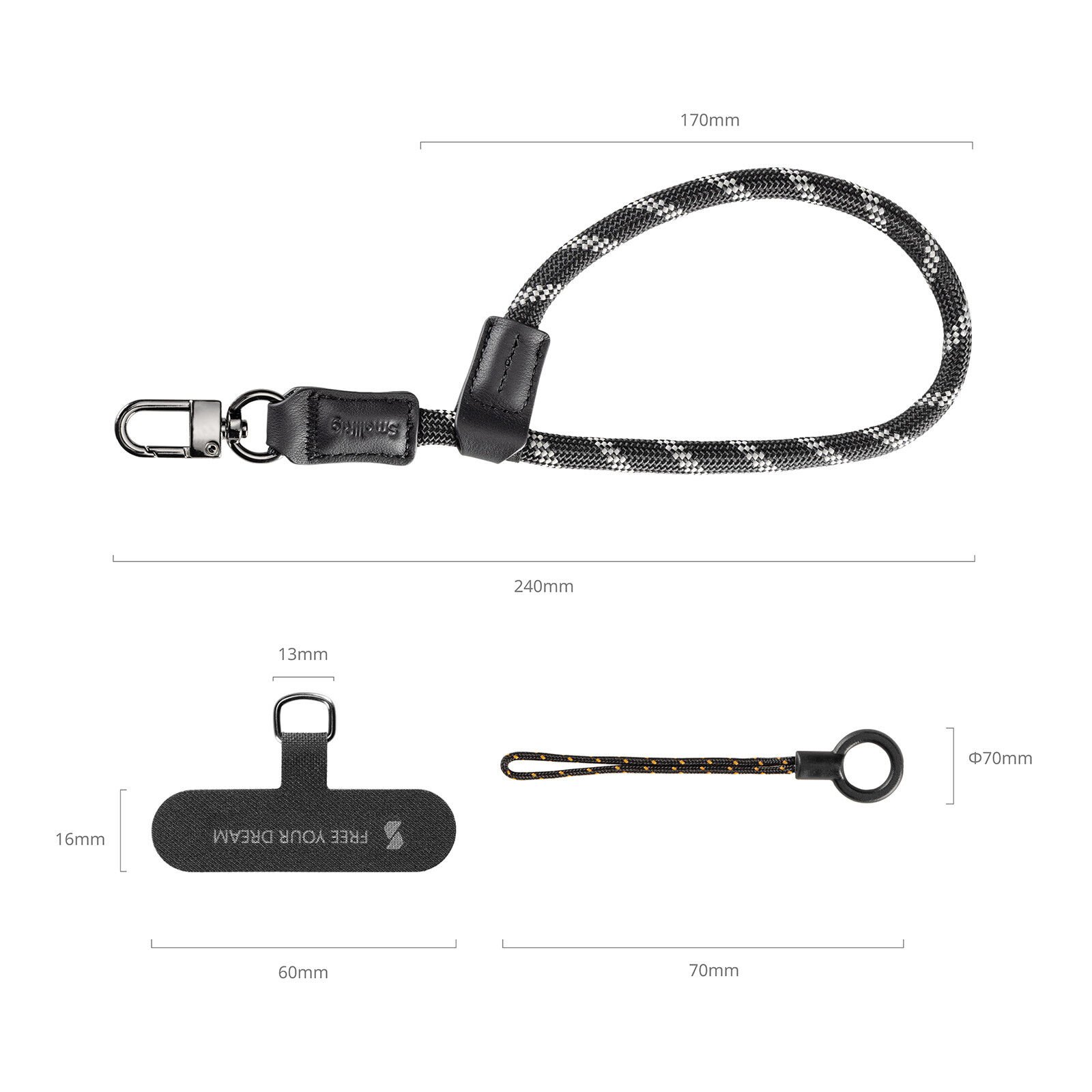 SmallRig 4990 FilMov Telefon Bileklik Kayışı (Siyah)