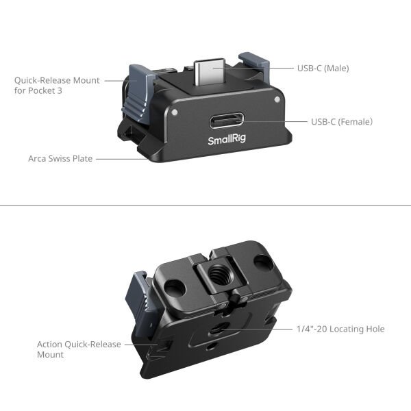 SmallRig 5376 DJI Osmo Pocket / 5 / 4 / 3 için Pil Adaptör Plakası