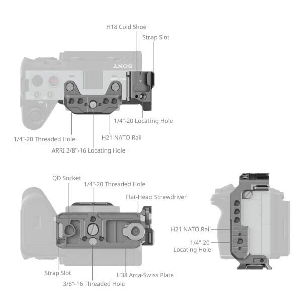 SmallRig 4772 Sony FX3 / FX30  için  ''HawkLock'' Hızlı Çıkarma Yarım Kafesi