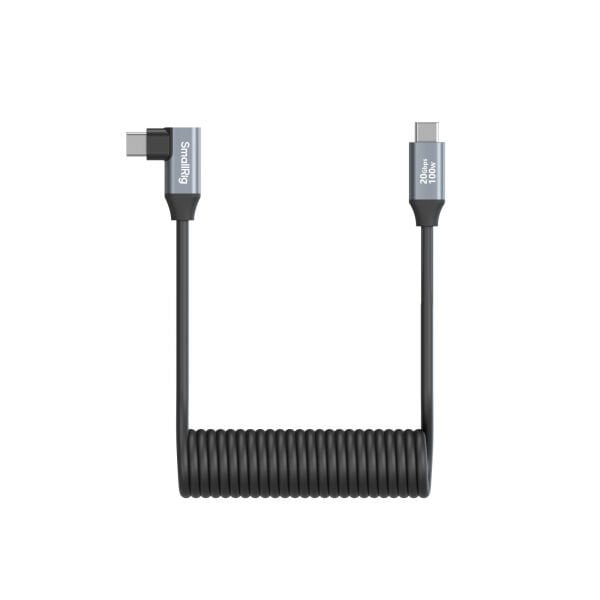 SmallRig 4792 USB-C (Düz) - USB-C (Açılı) Sarmal Veri Kablosu