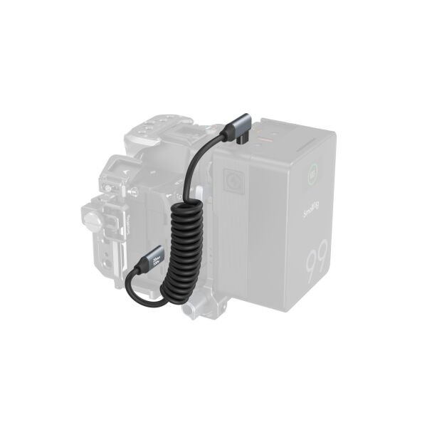 SmallRig 4792 USB-C (Düz) - USB-C (Açılı) Sarmal Veri Kablosu