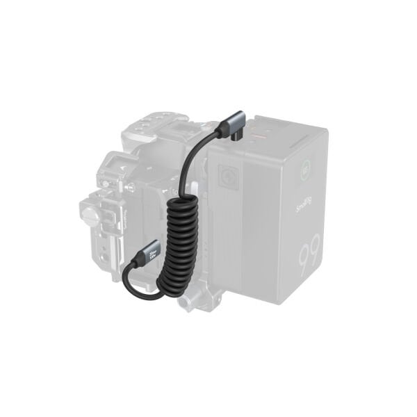 SmallRig 4792 USB-C (Düz) - USB-C (Açılı) Sarmal Veri Kablosu