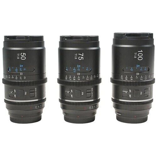 Sirui Astra Series AF T1.8 1.33x Full Frame Blue Flares Anamorphic Nikon Z Mount 3'lü Lens Kit