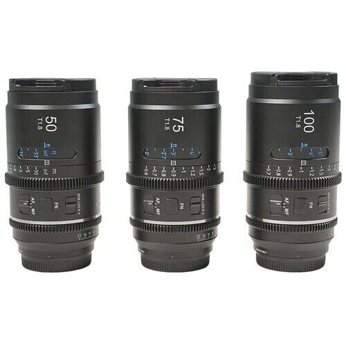Sirui Astra Series AF T1.8 1.33x Full Frame Blue Flares Anamorphic Sony E Mount 3'lü Lens Kit