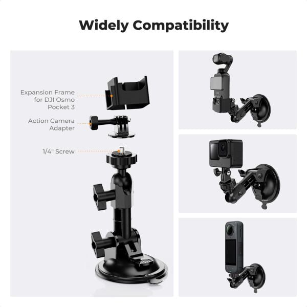 DJI Osmo Pocket 3/4  GoPro Hero 13/12/11/10/9  DJI Osmo Action 3/4/5 /6 Insta360 X5/X4 Vantuz