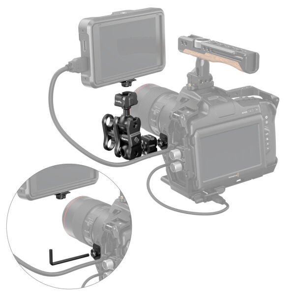 SmallRig 3515C Drop-in HawkLock Mini Magic Arm Hızlı Çıkarma Bilyalı Başlıklı
