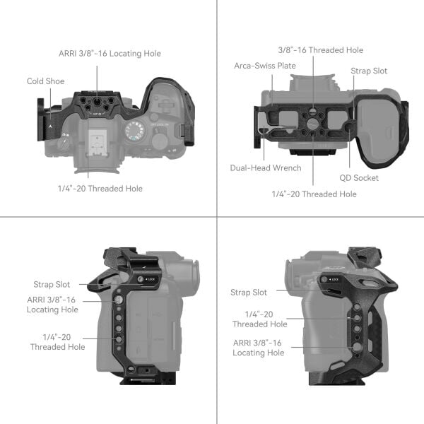 SmallRig 4161 Black Mamba Canon EOS R6 Mark II / R6 Mark III  için Kafes