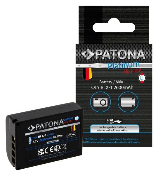 Patona 1372 Platinum Batarya Olympus OM-1 OM1 BLX-1 BLX1