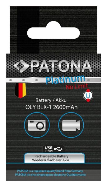 Patona 1372 Platinum Batarya Olympus OM-1 OM1 BLX-1 BLX1