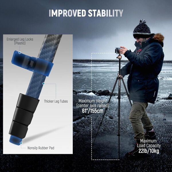 LITETRIP LT35 Karbon Fiber Tripod (49-155cm) 1,13kg