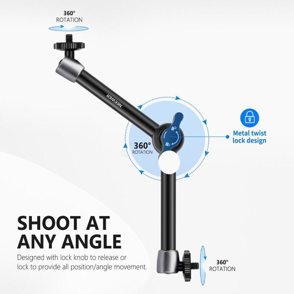 ST-20 11'' 28cm  1/4'' Vidalı Magic Arm & Yengeç Clamp