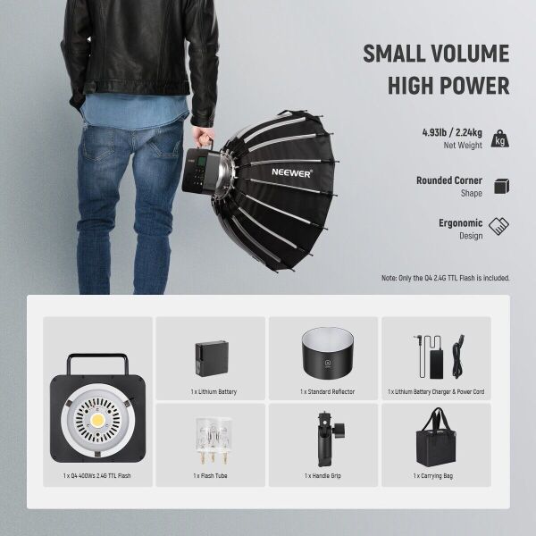 Q4 400W Akülü Flaş + QPRO-N Tetikleyici