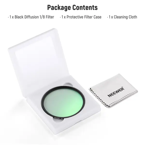Neewer 82mm 1/8 Black Diffusion Sinematik Efekt Filtresi