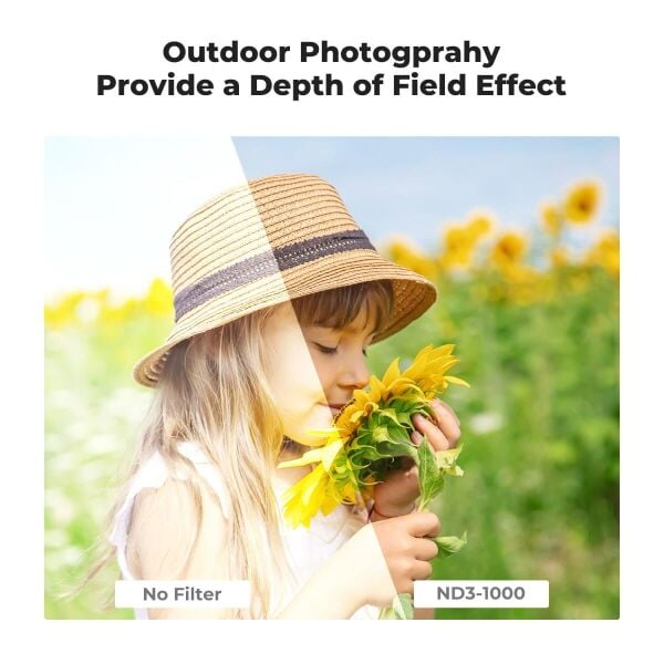 K&F 82mm Nano-D Serisi ND3-ND1000 Filtre (1.5-10 Stop)