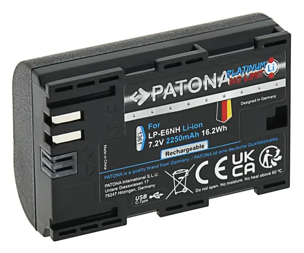 Patona 1361 Canon LP-E6P / E6NH Platinum Usb-C Girişli Batarya