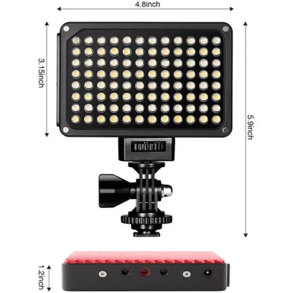 GVM 5S Bi-Color Kamera Üstü Dahili Akülü Mobil Led Işık (12x8cm)