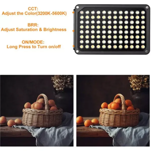 GVM 5S Bi-Color Kamera Üstü Dahili Akülü Mobil Led Işık (12x8cm)