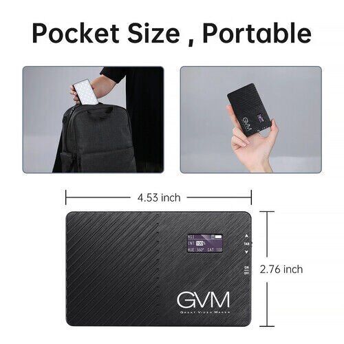 GVM 8RS RGB Kamera Üstü Dahili Akülü Mobil Led Işık (11x7cm)