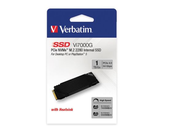 VERBATIM 49367 - 1TB VI7000G M.2 NVME PCIE GEN 4 SSD (Okuma 7400MB/sn. - Yazma 5500MB/sn.)