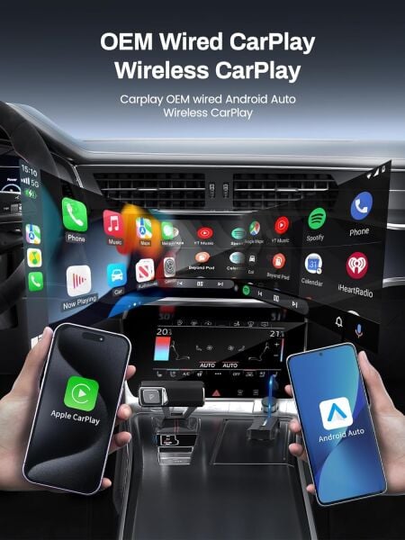 Lemorele P80 Kablosuz CarPlay  5,8 GHz Android Auto Kablosuz Adaptör