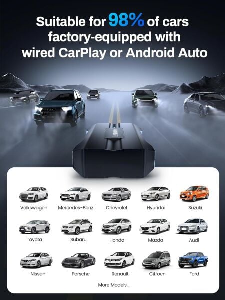 Lemorele P80 Kablosuz CarPlay  5,8 GHz Android Auto Kablosuz Adaptör