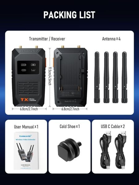 LEMORELE R1100 Ultra Kablosuz Video Görüntü Aktarıcı