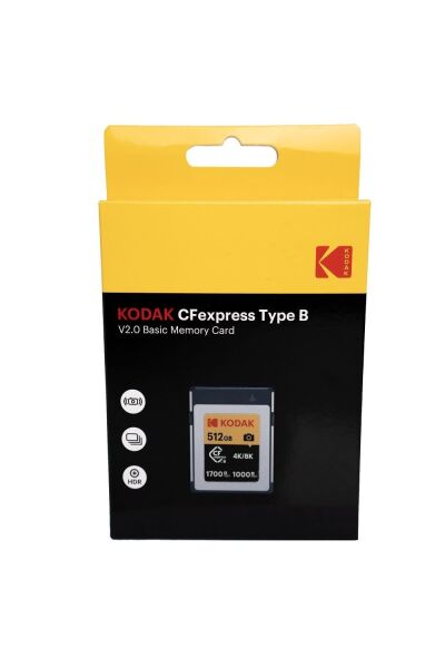 Kodak 512GB CF Express Type B 2.0 Hafıza Kartı (1700MB/s - 1000MB/s)