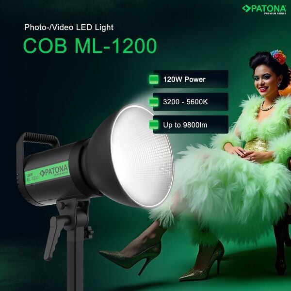 PATONA 4198 ML-1200 120W Bi-Color LED Hızlı Kurulum  60cm Octagon Softbox Tekli Işık Kiti