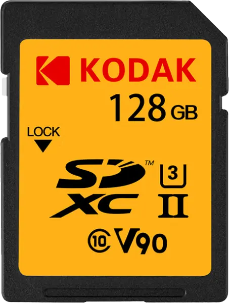 Kodak 128GB UHS-II U3 V90 SD Hafıza Kartı (280MB/s - 240MB/s)