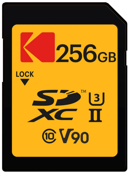 Kodak 256GB UHS-II U3 V90 SD Hafıza Kartı (280MB/s - 240MB/s)