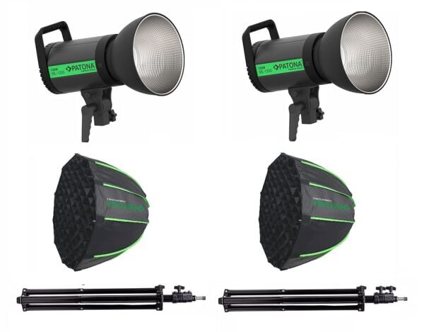 PATONA 4198 ML-1200 120W Bi-Color LED Hızlı Kurulum  60cm Octagon Softbox Çiftli Işık Kiti